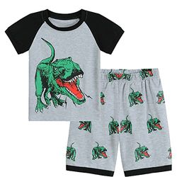 CM-Kid 2 Pezzi Baby Autunno Inverno Pigiama Maniche Lunghe Pigiama Baby Auto Cotone T-Shirt Pantaloni Set (3-4 Anni)