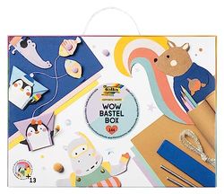 folia 924-WOW HAPPINESS SAFARI, Coffret 144 pièces bricolage, autocollants, accessoires et instructions, Papier cartonné, multicolore, pas connu
