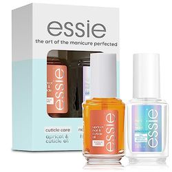 Essie Kit Duo per la cura delle unghie e delle cuticole, rinforzante avanzato per unghie e olio per cuticole all'albicocca
