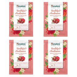 Himalaya Youth Radiance Edelweiss & Pomegranate Face Sheet Masks, Single Use Cotton Facial Sheet Mask Antioxidant Rich to Rejuvenate and Revitalize Skin | with Hyaluronic Acid, Count of 4