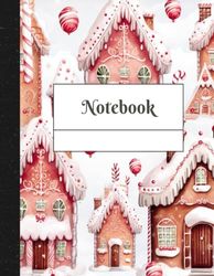 Cute Gingerbread Houses Xmas Composition Notebook Journal for School