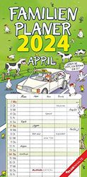 Family Planner Happy 2024 - Family Timer 22 x 45 cm - with Holiday Dates - 5 Columns - Wall Planner - with Many Additional Information - Alpha Edition