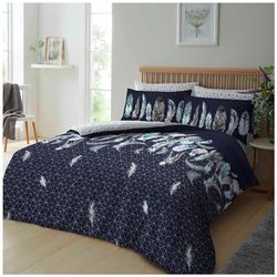 GC GAVENO CAVAILIA Premium veren dekbedovertrek, omkeerbare zachte quilt gemakkelijk te onderhouden beddengoed set, slaapkamer accessoires, polykatoen, marine, koning (230 x 220cm)