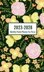 2023-2028 Pocket Planner: 6 Year From January To December With Holidays / Floral design / Small Size 4 x 6.5 /