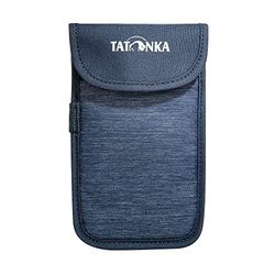 Funda para Tatonka Smartphone L - Dimensiones Interiores: 14 x 7 cm - Funda Protectora para teléfono móvil con Tapa de Velcro (Azul Marino)