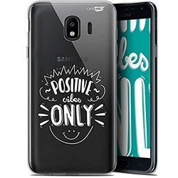 Caseink fodral för Samsung Galaxy J4 2018 J400 (5.7) HD gel [ ny kollektion - mjuk - stötskyddad - tryckt i Frankrike] Positive Vibes Only