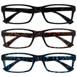 The Reading Glasses Company Pep Reading Glasses, Nero Marrone Blu, 2,00 Diottrie Unisex