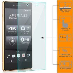 zanasta screen protector film compatibel met Sony Xperia Z5 Premium screen protector gemaakt van gehard glas veiligheidsglas glasfolie beschermfolie | Helder transparant