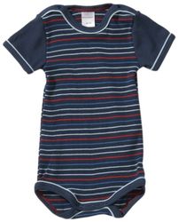 Schiesser Baby 138286-803 - Body a maniche corte, bambino, Blu (Blau (803-dunkelblau)), 68 (5 mesi)