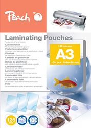 Peach Folie do laminowania A3-125 mic - 100 torebek - błyszczące - jakość premium dla najlepszych rezultatów laminowania - kompatybilne z urządzeniami wszystkich markowych producentów - PP525-01