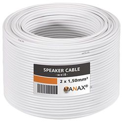 Manax SC2150W-10 volume recherkabel 2x1,50 mm² CCA (boxkabel/audiokabel), ring 10 m, wit