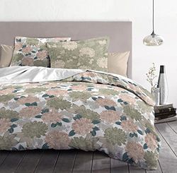 Home Passion linne | påslakan - 2 stycken | 100 % bomull - 57 trådar | 1 person - 140 x 200 cm | VENDOMES - grön