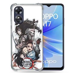 Cokitec Förstärkt fodral för Oppo A17 Manga Demon Slayer vit
