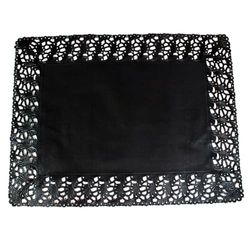 Garcia de Pou Rectangular Doilies, 40 x 30 cm, Paper, Black, 40 x 30 x 30 cm