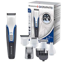 Remington Recortadora de Barba y Cortapelos G4 Graphite Series - Barbero y Máquina de Cortar Pelo Inalámbrico, Revestimiento de Grafito, 7 Accesorios, 60 min Autonomía, Indicador LED Carga - PG4000