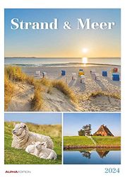 Strand & Meer 2024 Picture Calendar A3 (29.7 x 42 cm) with Holidays Triplets Three Pictures per Month Nature Calendar Wall Planner Wall Calendar