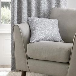 Dreams & Drapes Rideaux Aveline Coussin Garni 100% Coton Gris 43 x 43 cm