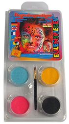 Eulenspiegel 204566 - motiefset regenboogtiger, 4 kleuren, 1 kwast, 1 handleiding (mogelijk niet beschikbaar in het Nederlands), voor ca. 40 maskers, make-up kleuren, carnaval, themafeest
