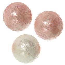 DONREGALOWEB Set van 3 ronde parelmoerballen van elk 10 cm (roze en wit)