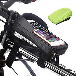 U+ UMATE PLUS Borsa da bici per telaio anteriore Borsa da bicicletta Impermeabile Supporto per telefono da bici Borsa per tubo superiore Accessori per custodia per telefono da ciclismo Borsa da