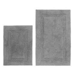 Nautica Tappeto da bagno in cotone morbido e assorbente, elegante decorazione per la casa, 2 pezzi, grigio scuro