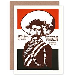 POLITICAL MEXICO ZAPATA REVOLUTIONARY MYR BIRTHDAY BLANK GREETINGS CARD