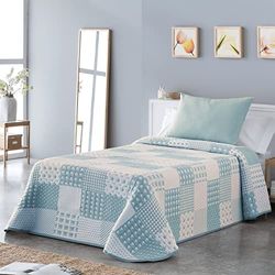 VIALMAN Sprei, blauw, 105 cm x 270 cm