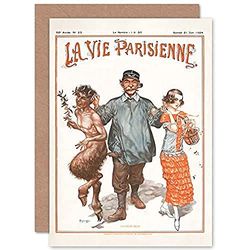 Artery8 La Vie Parisienne Punishing Faun Girl Magazine Cover Sealed Greeting Card Plus Envelope Blank inside