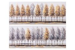 Set van 2 bomen, 100% handgeschilderd, 150 x 3 x 60 cm