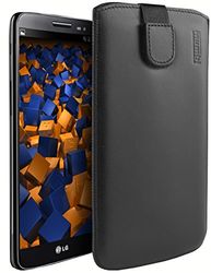 mumbi äkta läderfodral kompatibel med LG G2 mini fodral läder väska Case Wallet, svart