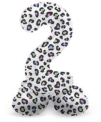 Folat 64742 Birthday Balloon Standing Number 2 Bright Panther White 41 cm - Decoration Birthday Decoration, Balloon Number, No Helium Required
