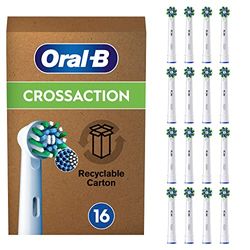 Oral-B Pro CrossAction Recambios para Cepillo de Dientes Eléctrico, Pack de 16 Cabezales, Blanco - Originales (Tamaño Buzón)