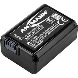 ANSMANN Camera-accu NP FW 50 Li-Ion 7,4V 900mAh - ideaal voor Sony Alpha 7, 7 II, 7R, 7S, 7S II, 5000, 5100, 6000, 6300, 6500 / NEX 5, 6, 7 / DSC RX10, RX10 II, RX10 III/A7, A7 II, 7S, A7R. enz.