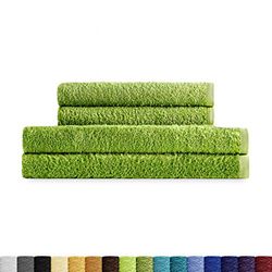 Eiffel Textile Juegos de Toallas Calidad Rizo 400 gr, Algodón Egipcio 100%, Hoja, 2 Lavabo 2 Sabana, 4