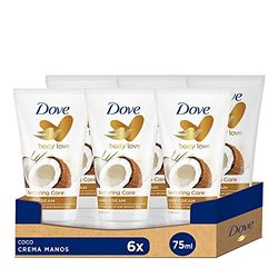 Dove Olio di cocco e latte di mandorle crema per le mani, confezione da 6 (75 ml x 6)