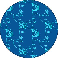 Bonateks, Round Digital Printed Mouse Pad, Non-Slip Base, for Office and Home, Diameter:22cm
