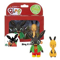 Giochi Preziosi Bing - Paire de Mini Personnages Bing saluant et Flop Souriant - Convient aux Mains des Tout-Petits - pour Les Enfants à partir de 18 Mois - BNG10Z01