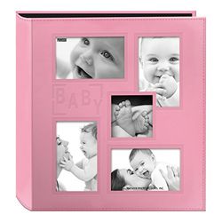 Pioneer Collage moldura em relevo "Baby costurado pele sintética álbum de fotos, Baby rosa