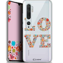 Caseink Beschermhoes voor Xiaomi Mi Note 10 / Pro (6.47) [Gel HD bedrukt in Frankrijk, collectie Summer Design Love Flowers - zacht - ultradun]