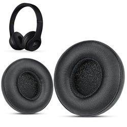 Krone Kalpasmos 's Beats Solo 3 vervanging van oorkussens, Beats Solo 2 vervanging van oorkussens, premium eiwitleer traagschuim met kits, fantastisch comfortabel - zwart