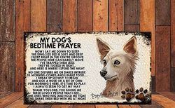 Shawprint Limited MY DOG'S BEDTIME PRAYER RETRO STYLE METAL TIN SIGN/PLAQUE (152H3DR) PAPIHUAHUA