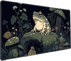 Kawaii alfombrilla de escritorio para juegos de anime, alfombrilla de ratón para juegos de anime, alfombrilla de ratón verde oscuro, XXL grande para ordenador portátil extendido, alfombrilla para