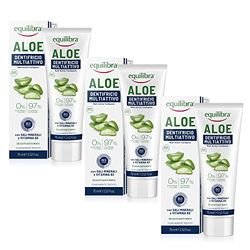 equilibra Igiene Dentale, Aloe Dentifricio Multiattivo, Dentifricio Aloe Vera in Gel Delicato dal Gusto Fresco, Aiuta a Proteggere da Carie, Tartaro e Disturbi Gengivali, 3 Pezzi da 75 ml