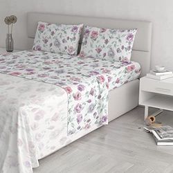Italian Bed Linen Completo letto Athena Cotone, GRAZIA ROSA, Matrimoniale