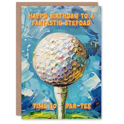 Artery8 Happy Birthday Card to a Fantastic Stepdad Golfing Lover Golf Pun Party Par Tee Woods