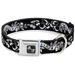 Buckle-Down Seatbelt Gesp Hond Kraag - Lucky Rood, Large, Lucky Black/White