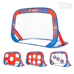 COLORBABY FC Barcelona 4-i-1 pop-up fotboll mål, 120 x 80 x 80 cm, med utbytbara darttavlor, väska med handtag, snabb montering, perfekt för trädgården, från 3 år (77594)