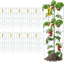 VEVOR Lot de 10 Cages de Support pour tomates - 30 x 30 x 117 cm - en Acier avec revêtement en PVC - pour Grimper Les légumes, Les Plantes, Les Fleurs et Les Fruits