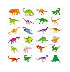 Baker Ross Tatuaggi Temporanei Dinosauri, da indossare per bambini, per feste e piccoli giocattoli per bambini (confezione da 24)