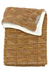 Meyco Baby Block Couverture tricotée en Velours mélangé pour bébé (80% Coton et 20% Polyester, Polyvalente, Facile d'entretien, Respirante, Taille : 100 x 150 cm) - Jaune Ocre/Camel